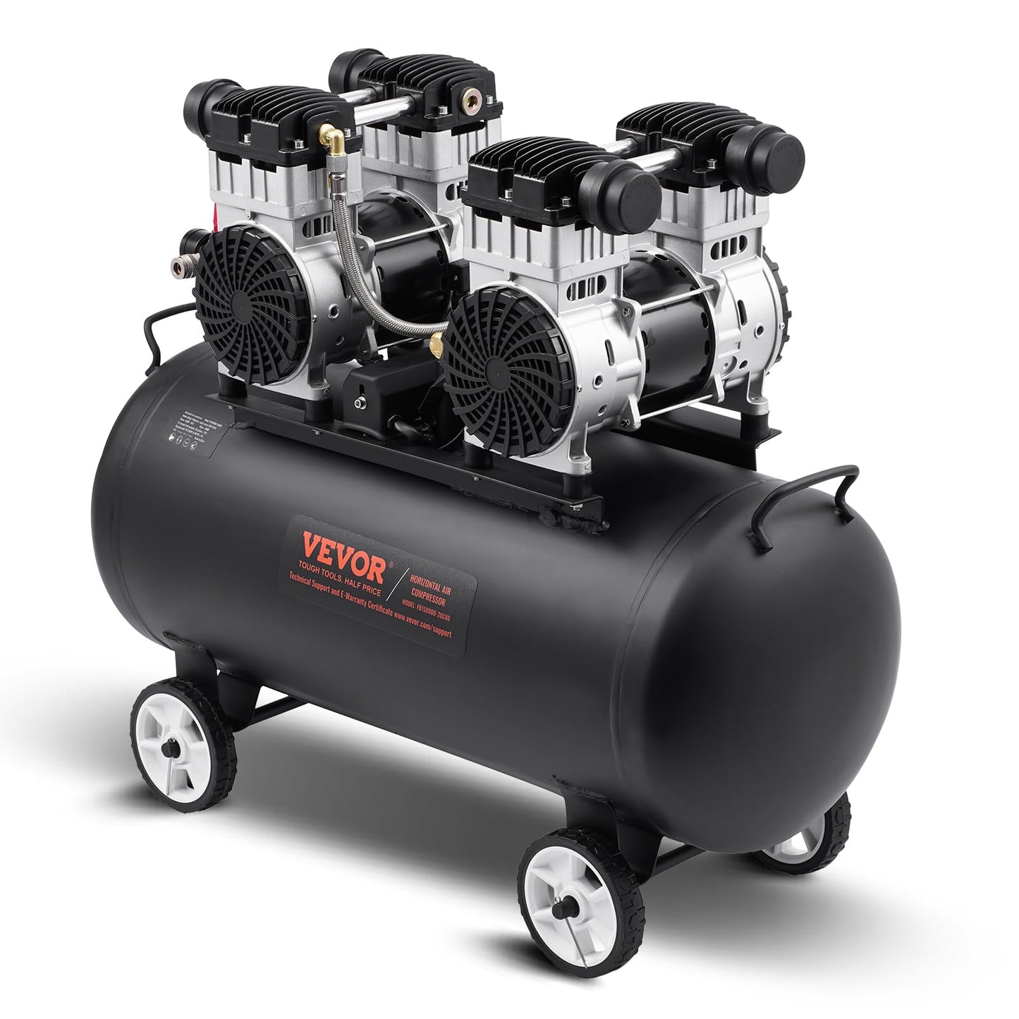 VEVOR 6.3 Gallon Air Compressor, 2 HP 3.35 CFM@90PSI Air Compressors with Max. 116PSI Pressure, Oil Free Compressor Tank for Auto Repair, Tire Inflation, Spray Painting, Woodwork Nailing