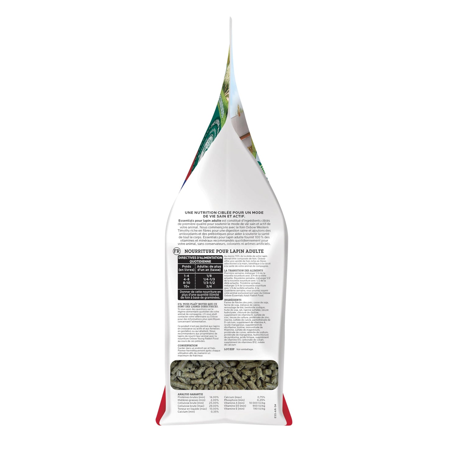 Oxbow Essentials Rabbit Food, Adult, Made with Oxbow Timothy Hay for Rabbit, Pet Pellets with Vitamins & Minerals, Small Animal Pet Products, Bunny Food, Made in USA, High Fiber, 10 lb. bag