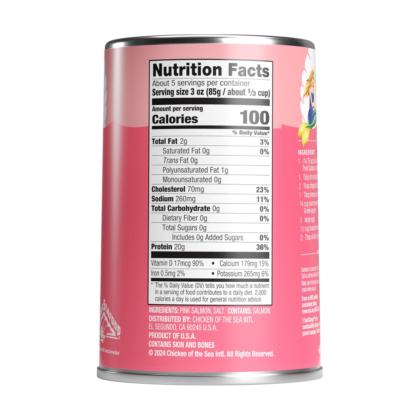 Chicken of the Sea Alaskan Pink Salmon, 14.75 Ounce Cans (Pack of 12), Wild Caught Canned Salmon, Traditional Style