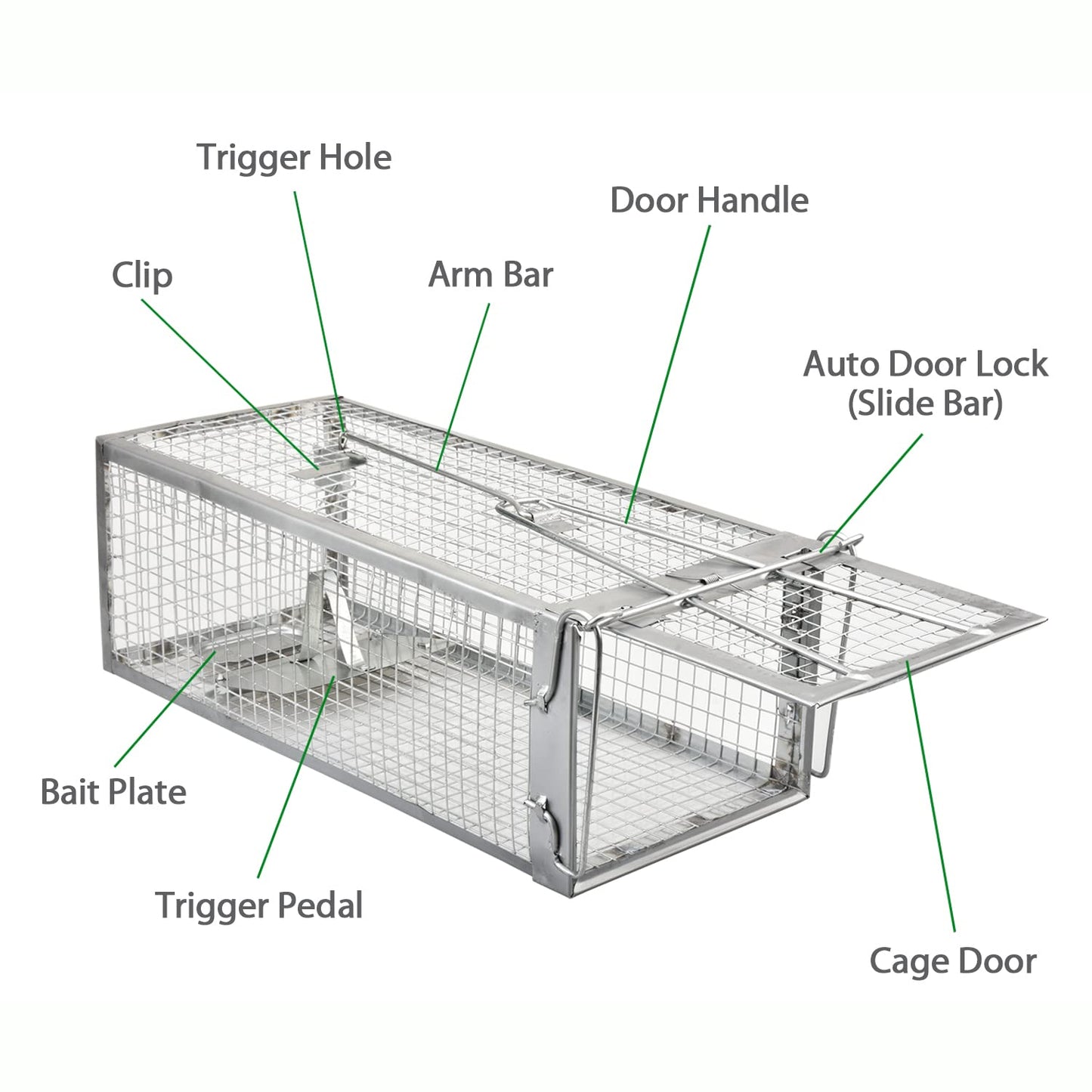 2-Pack Rat Traps Humane Live Mouse Vole Chipmunk Trap Cage for Indoors and Outdoors (Black)