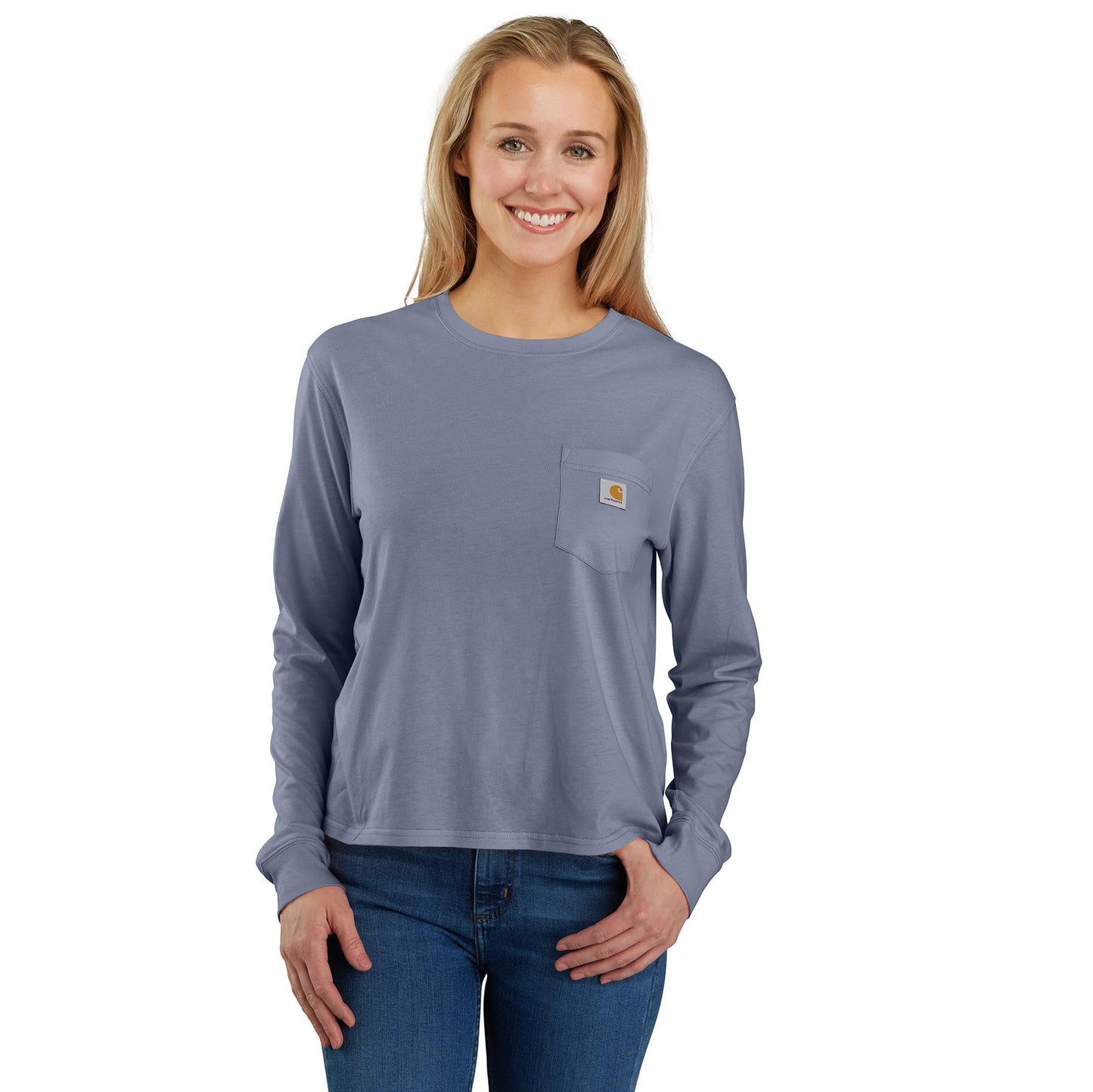 Carhartt Women's Loose Fit Lightweight Long-Sleeve Crewneck Pocket T-Shirt