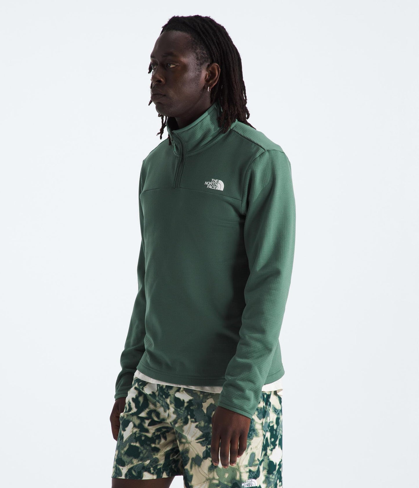 THE NORTH FACE Men's Cedar Trail Grid Fleece Quarter Zip Jacket | Cold Weather Top With Durable, Reinforced Bindings