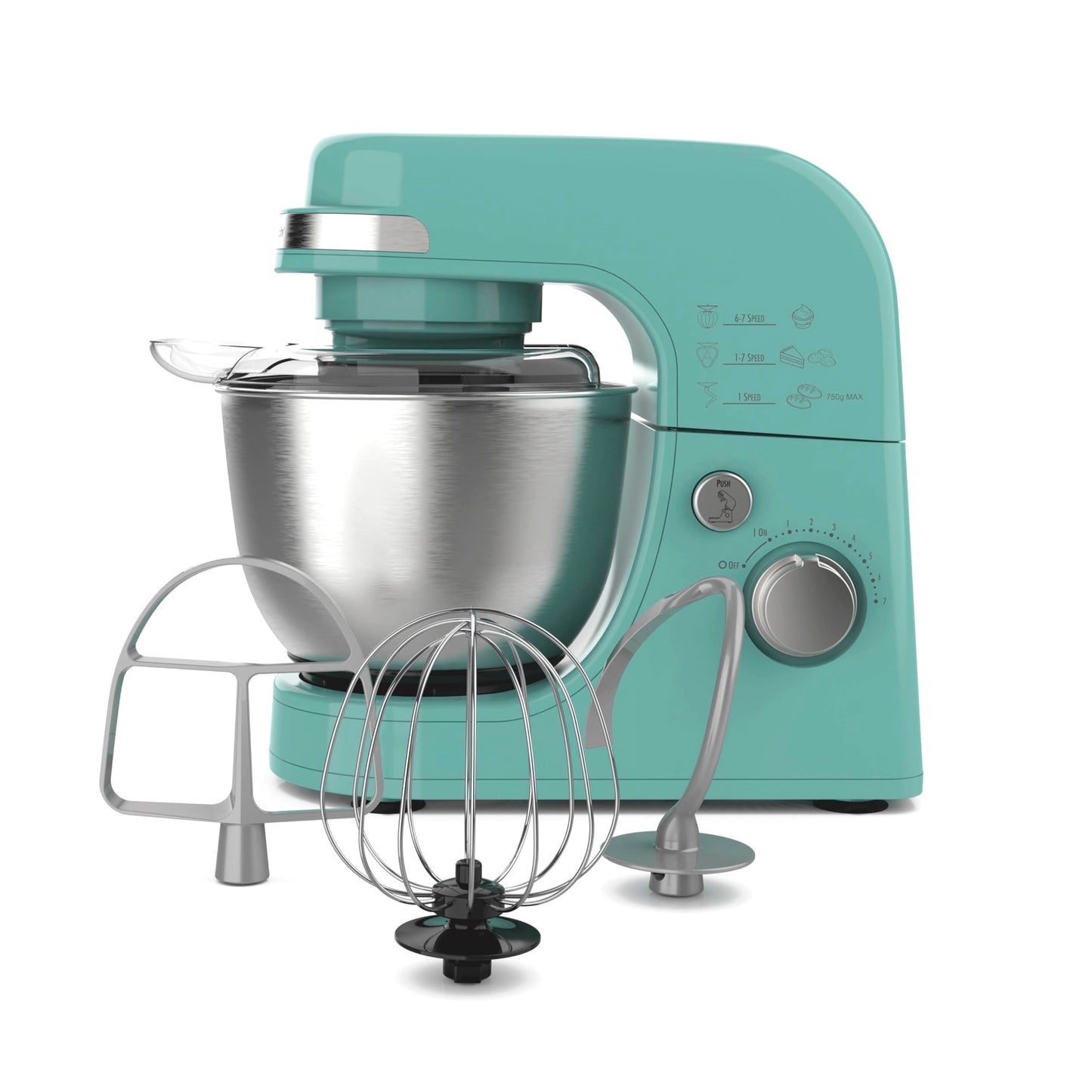 Hamilton Beach Electric Stand Mixer, 4 Quarts, Dough Hook, Flat Beater Attachments, Splash Guard 7 Speeds with Whisk, Black