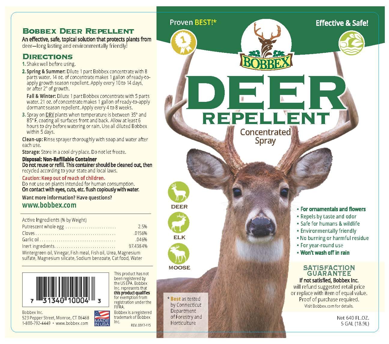Concentrated Deer Repellent - Bobbex | Deer, Elk, and Moose Deterrent Concentrate (2.5 gal.) YF-43QX-BOCA