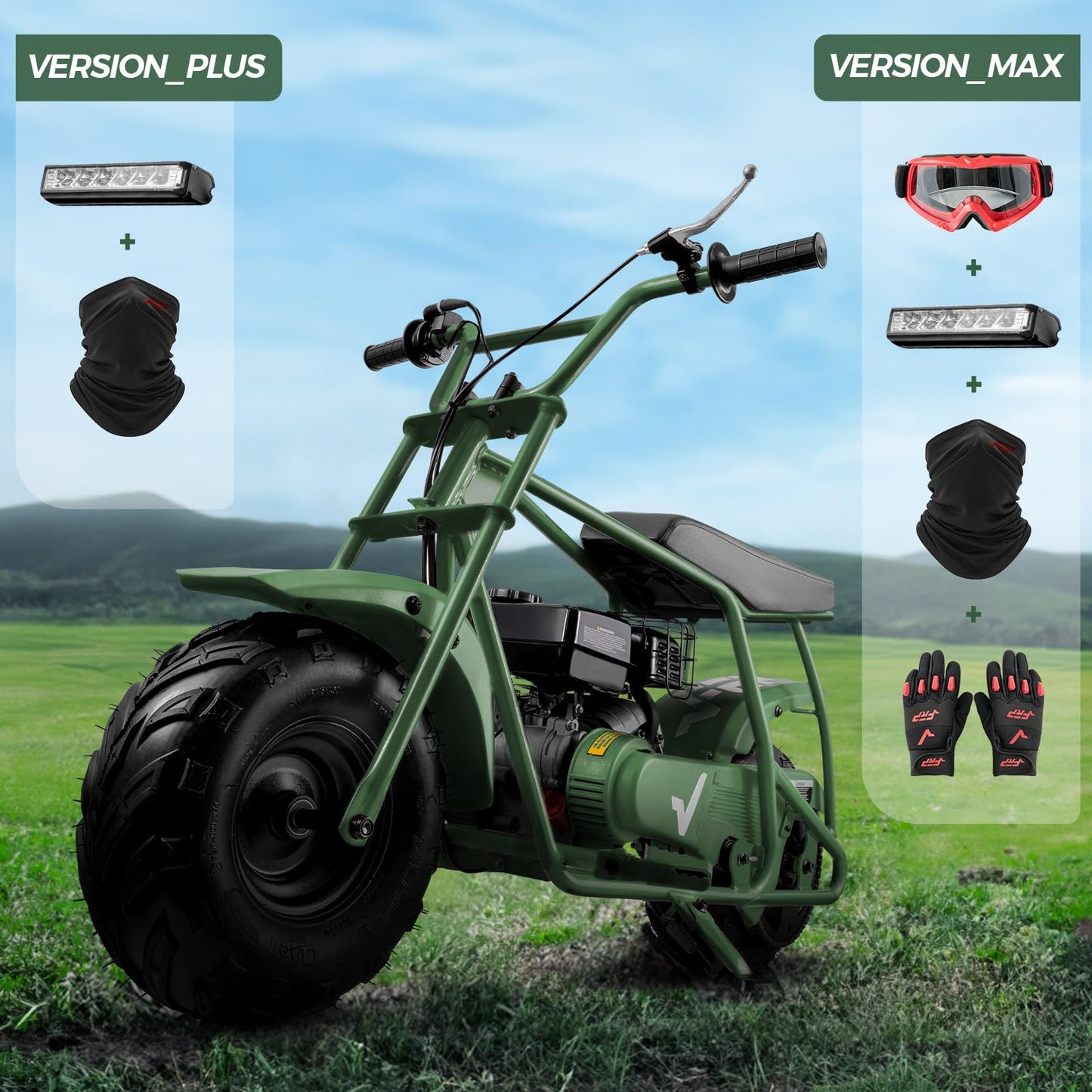 FRP Mini Dirt Bike GMB100, 99 CC Gas Powered Mini Bike 4 Stroke 3HP, Off Road for Kids and Adult, Trail Bike Up to 24 Mph, Weight Support Up to 185 LBS (RED)