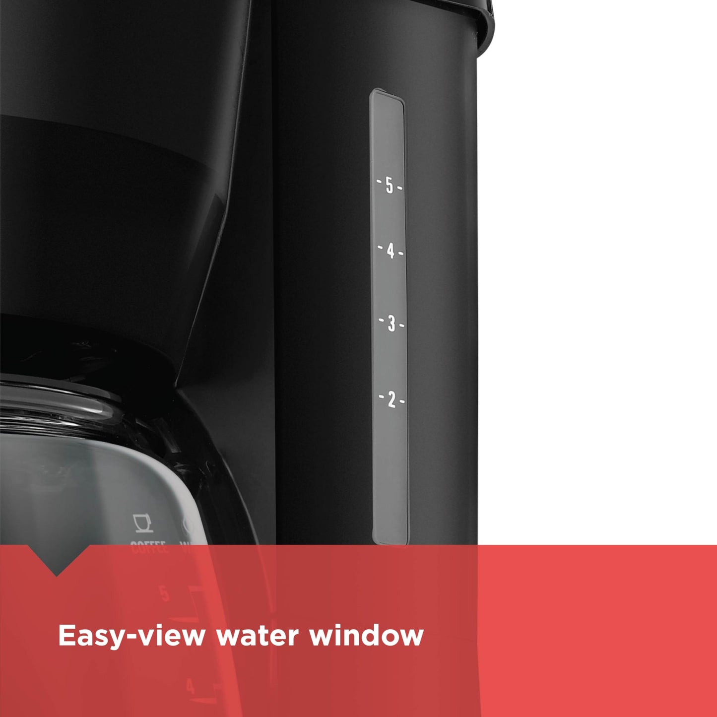 BLACK+DECKER 12-Cup Coffee Maker with Easy On/Off Switch, Easy Pour, Non-Drip Carafe with Removable Filter Basket, Vortex Technology, Black