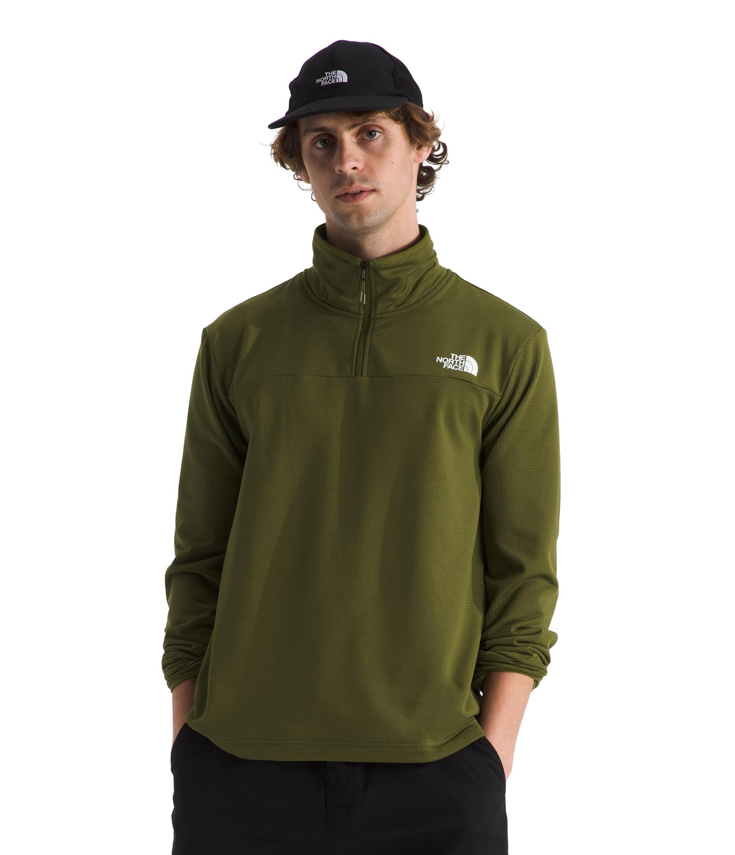 THE NORTH FACE Men's Cedar Trail Grid Fleece Quarter Zip Jacket | Cold Weather Top With Durable, Reinforced Bindings