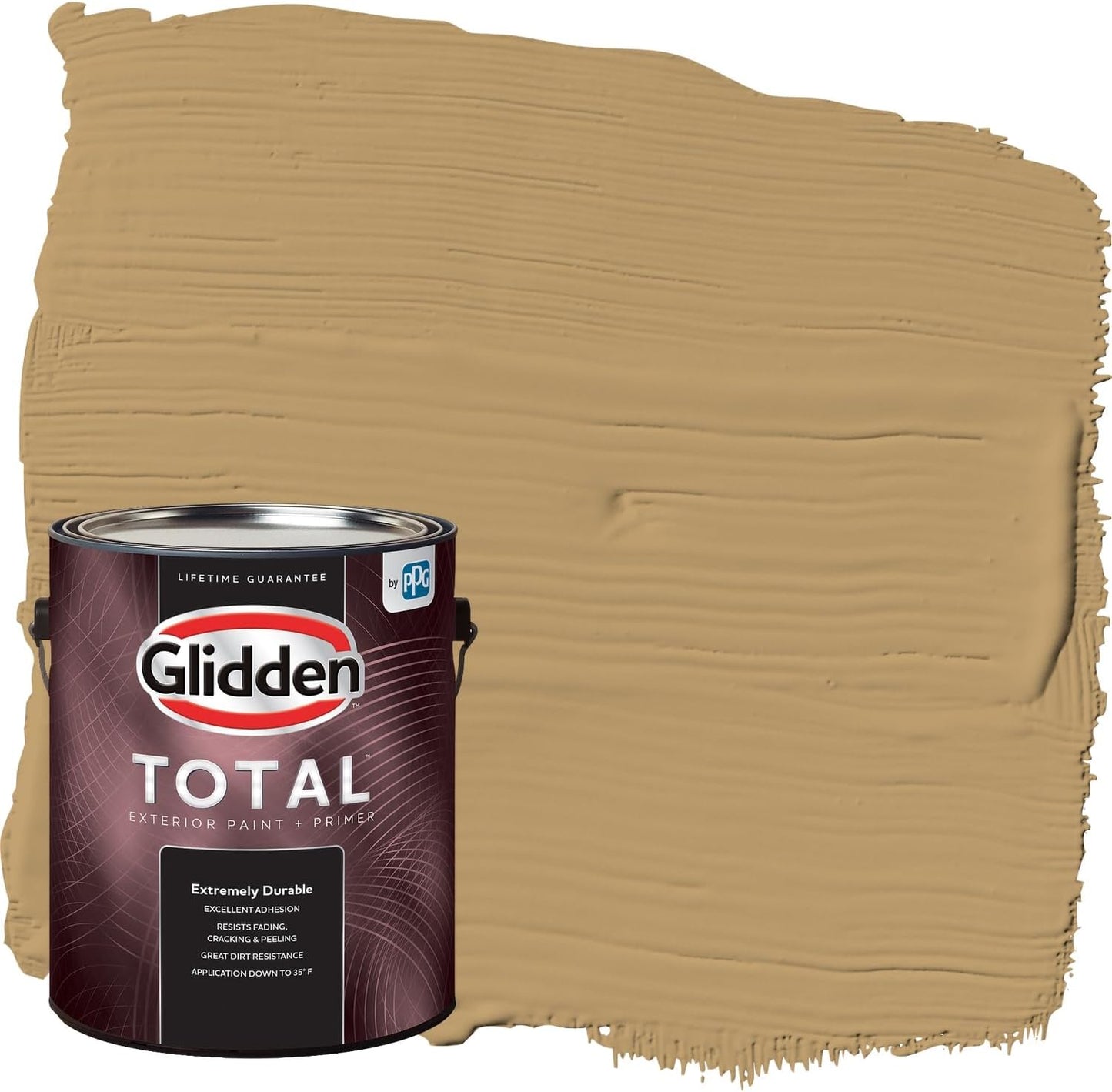 Glidden Exterior Paint + Primer: Beige/Toasted Almond, One Coat, Satin, 1-Gallon