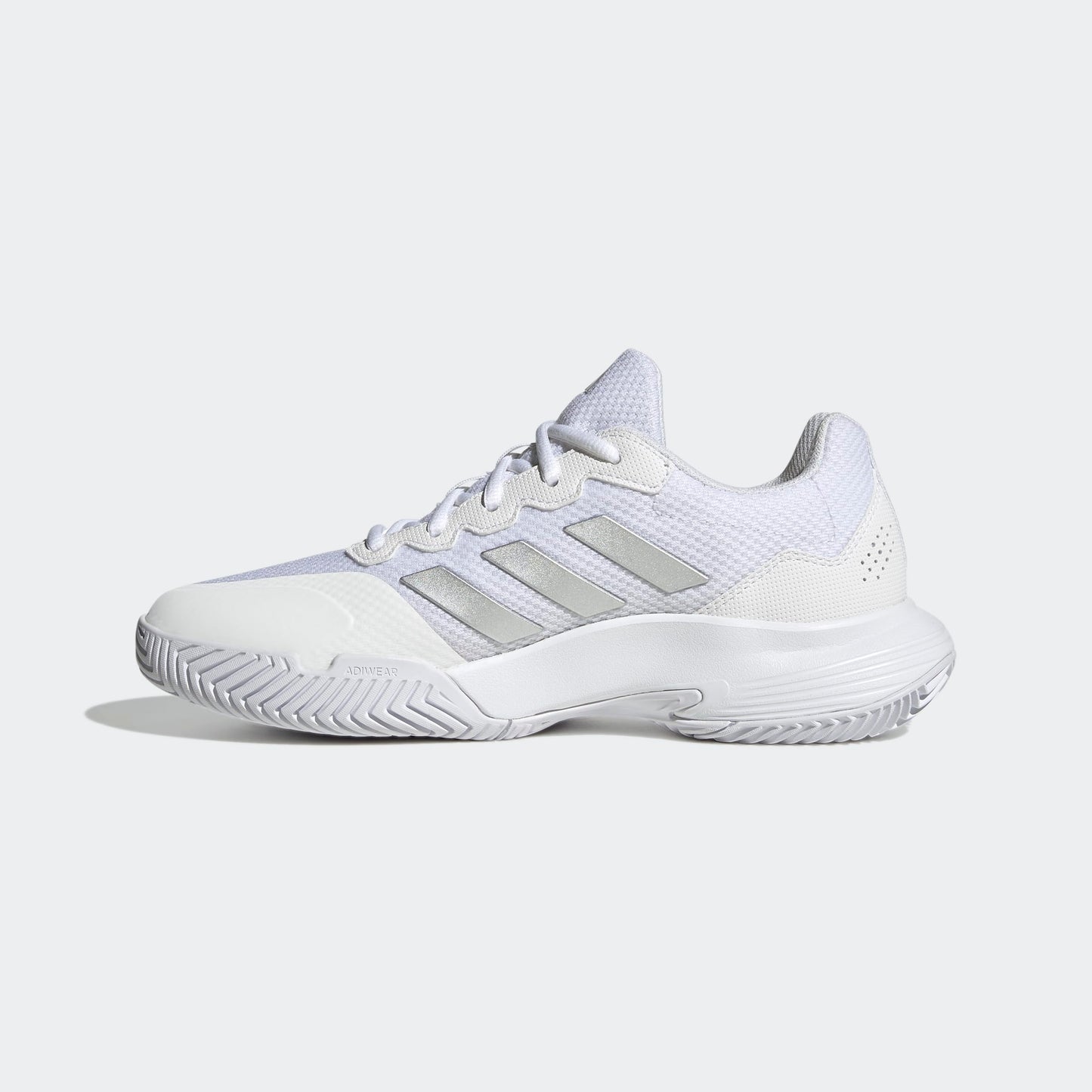 adidas Women's GameCourt 2 Sneaker, White/Silver Metallic/White, 9