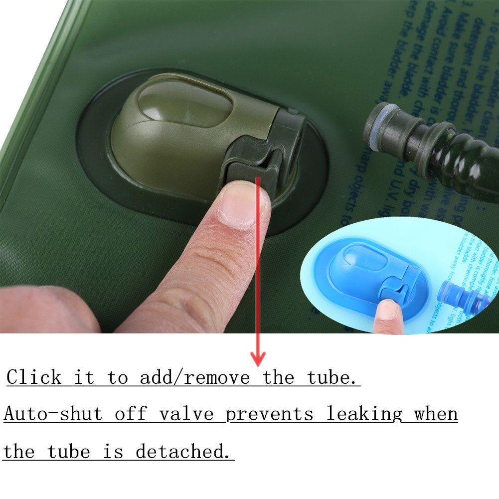 Hydration Bladder 2 Liter/70 oz(2 Pack) - Water Bladder Pack of 2(1 Piece Blue+1 Piece ArmyGreen) - BPA Free Hydration Pack Replacement