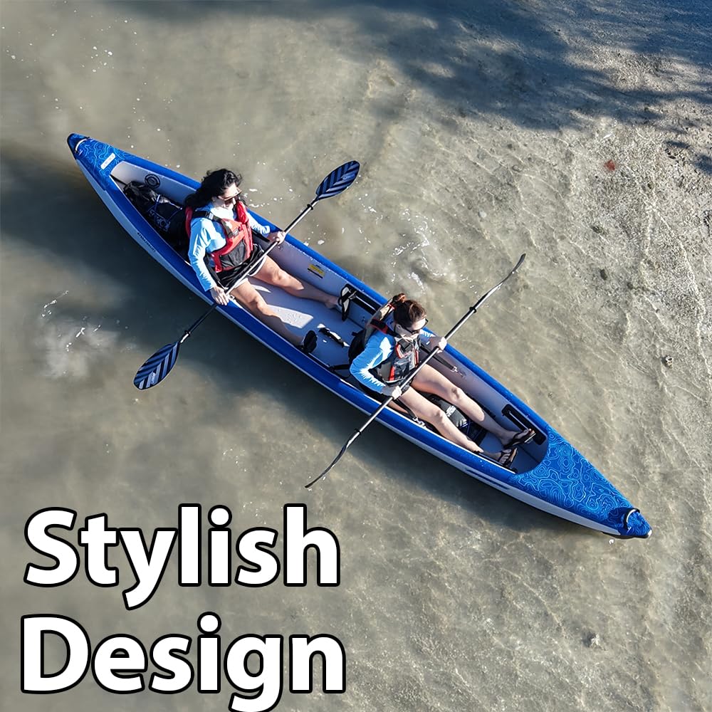 Sea Eagle RazorLite Inflatable Kayak - Lightweight, Drop Stitch, High Speed Touring Kayak - Solo or Tandem - Tall Back Seat(s), Paddle(s), Backpack, Skeg and Pump