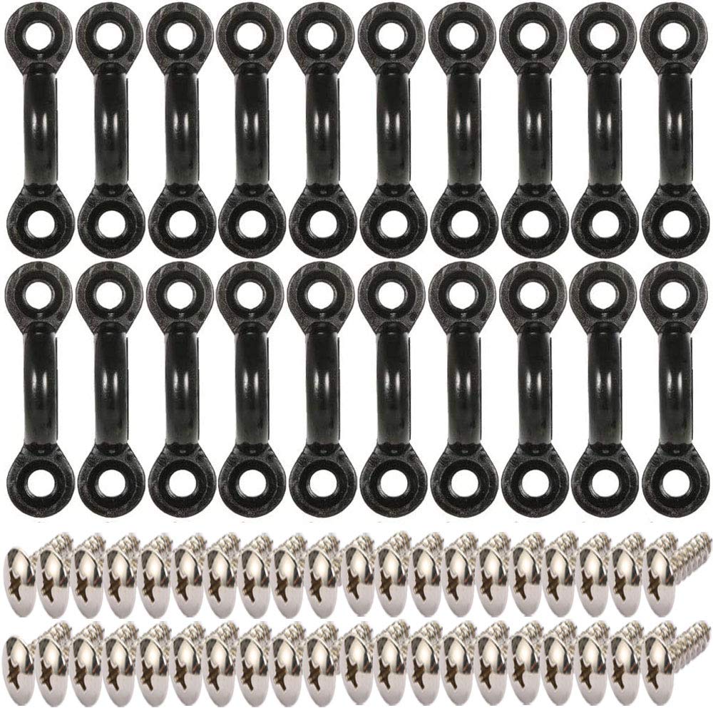 Kayak Pad Eye Kit, 10PCS Nylon Bungee Deck Loops Tie Down Pad Eye with 20 Screws for Boat Kayak Deck Rigging Kit
