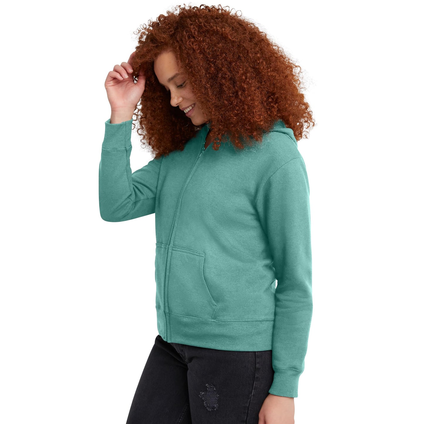 Hanes Women's Hoodie, Ecosmart Fleece Full-zip Hoodie, Zip-up Hooded Sweatshirt