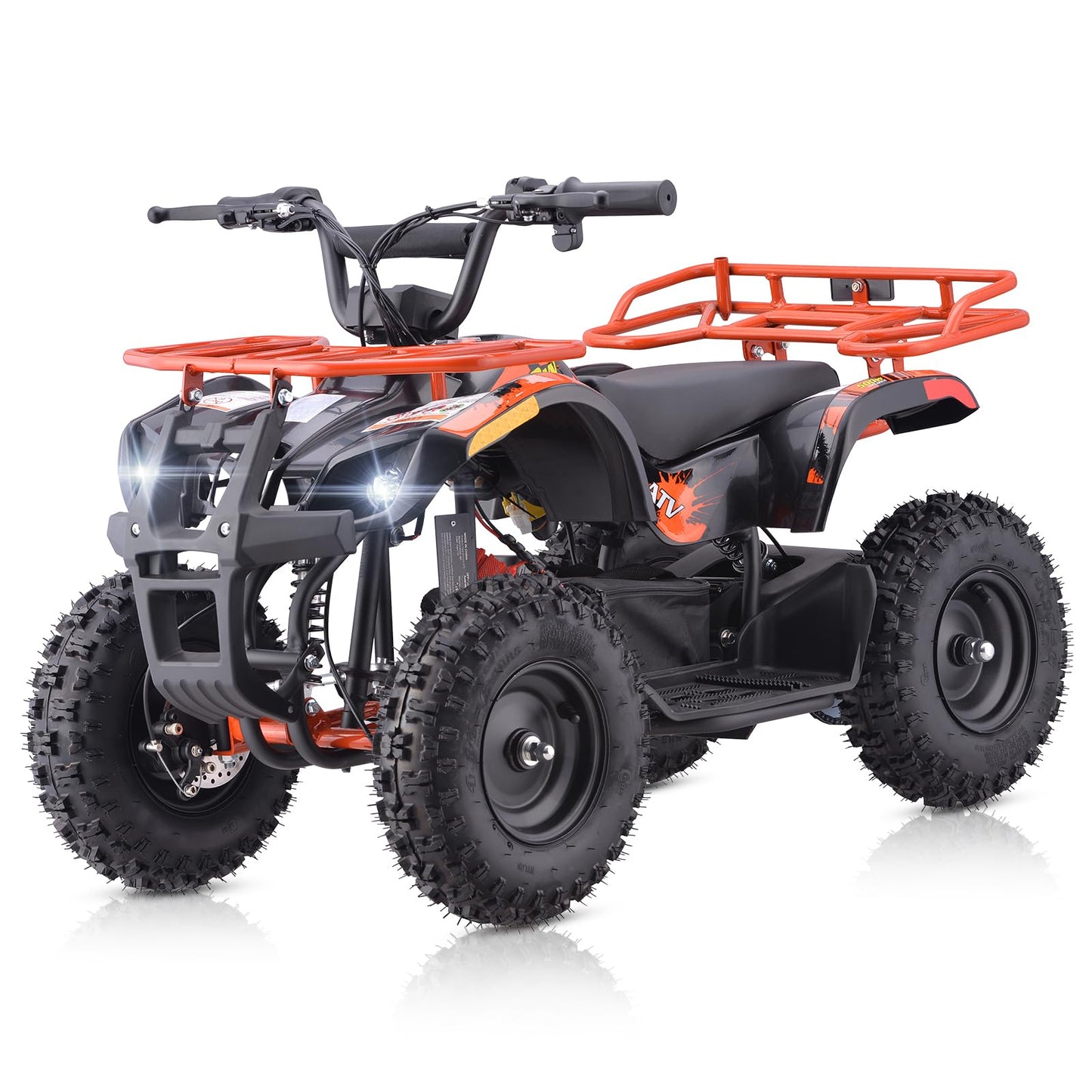 36V 4 Wheelers Electric ATV, Dirt Quad Vehicle Adjustable Speed, Kids Quad Bike 500W 12-15MPH Dual Suspension for Kids Ages 13+ (Green)