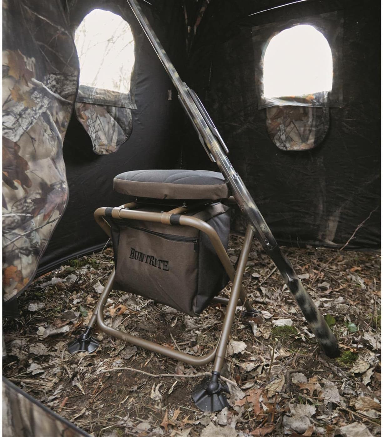 HuntRite Deluxe Pop-Up Hunting Ground Blind, 1-2 Person Tent, Hunting Gear, Equipment, and Accessories, 4-Panel Spring Steel