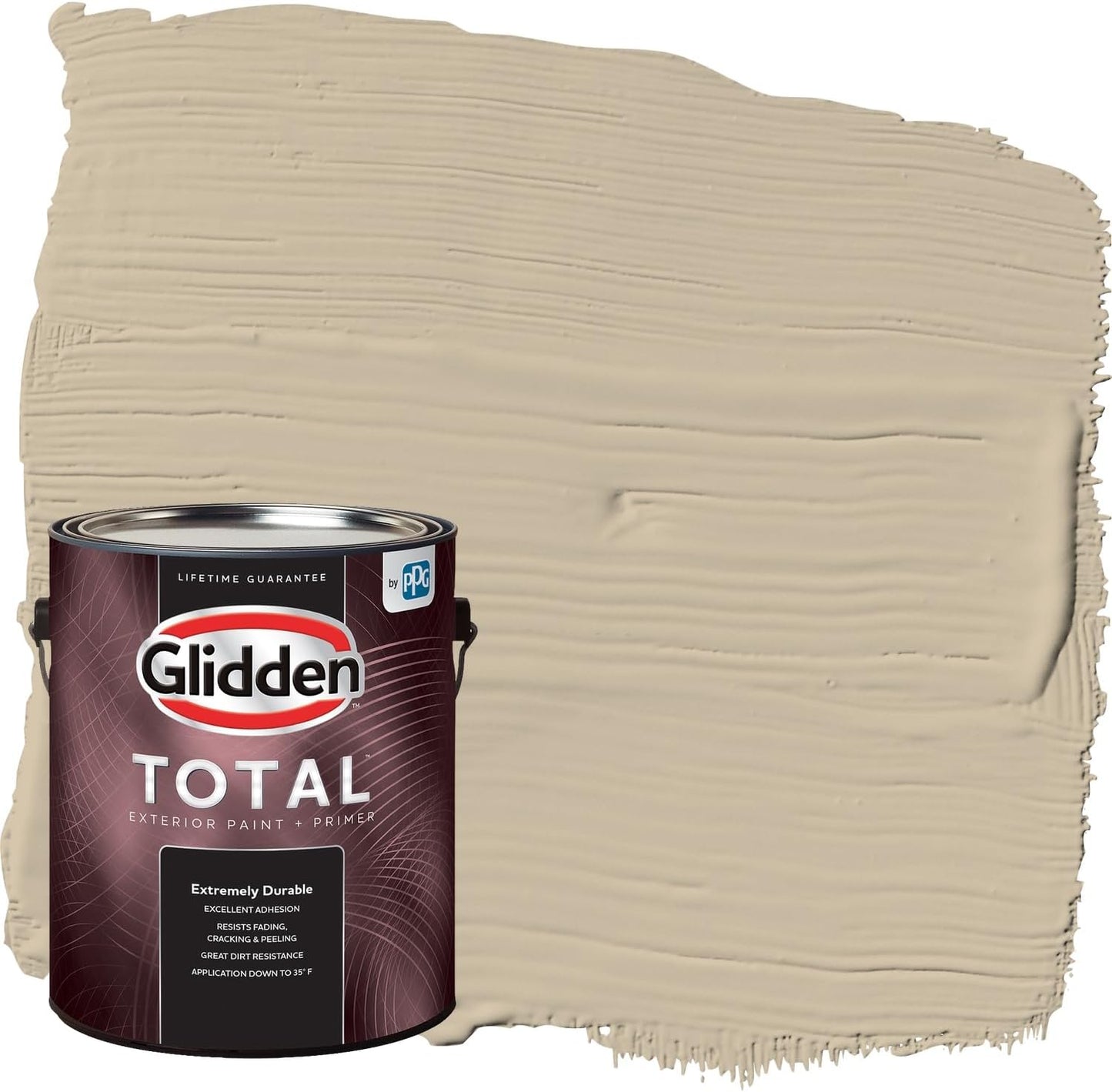 Glidden Exterior Paint + Primer: Beige/Toasted Almond, One Coat, Satin, 1-Gallon