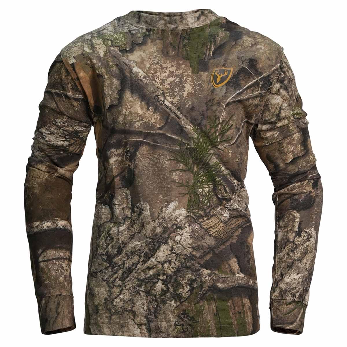 Shield Series Youth Fused Cotton Shirt with Long Sleeves, Youth Camouflage Shirt