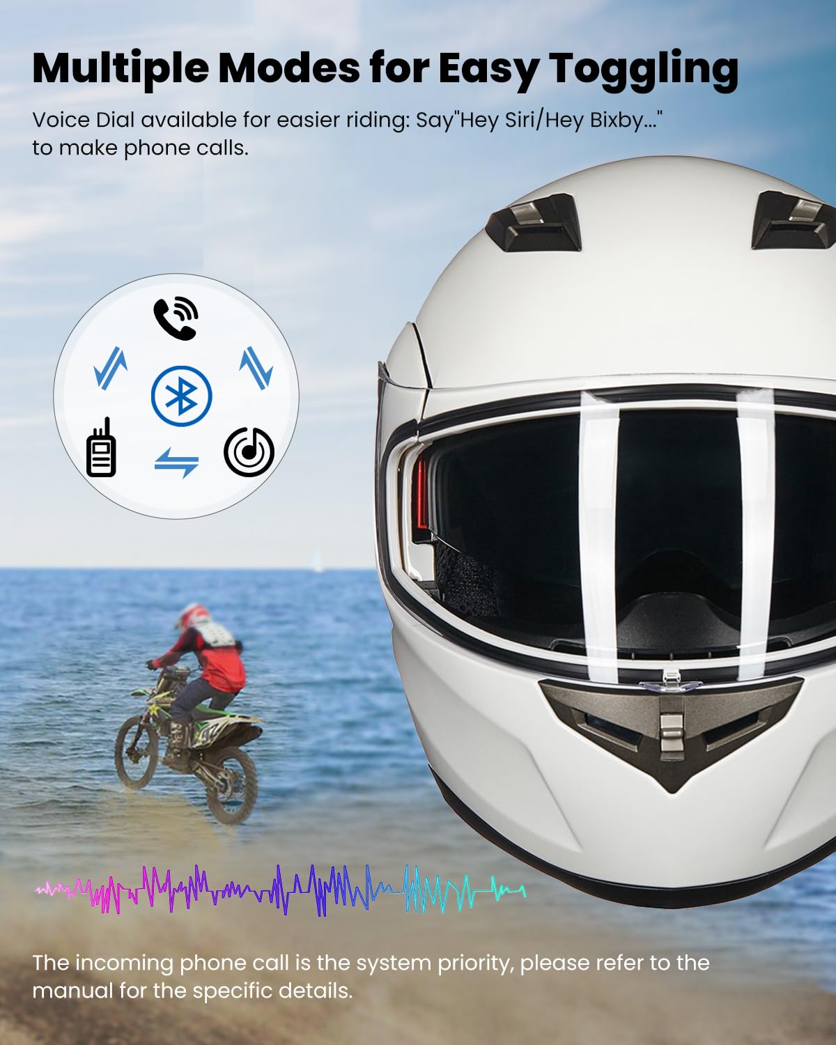 ILM Bluetooth Integrated Modular Flip up Full Face Motorcycle Helmet Sun Shield Mp3 Intercom Model 953/953 PRO