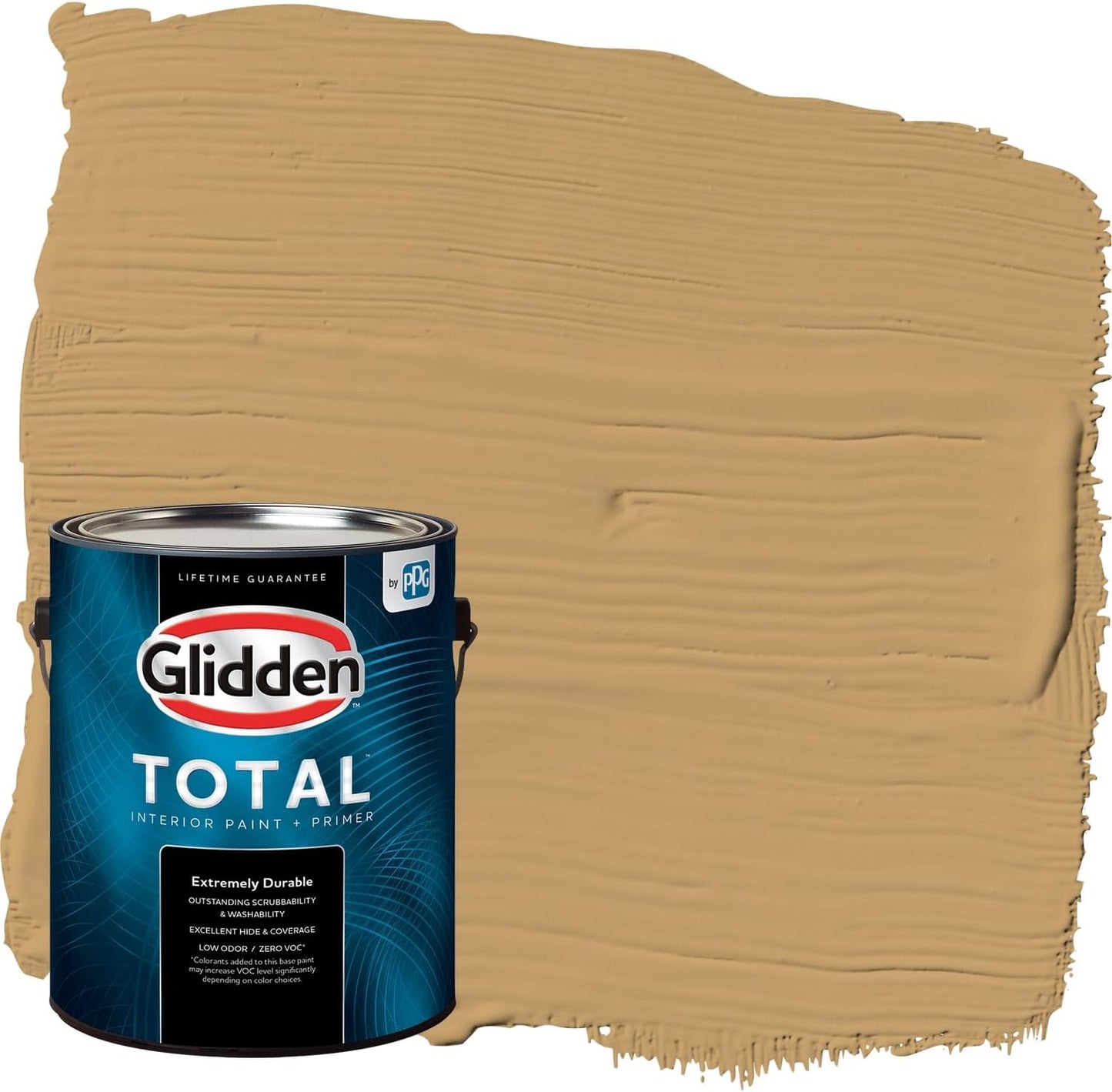 Glidden Interior Paint + Primer: Beige/Toasted Almond, One Coat, Semi-Gloss, 1-Quart