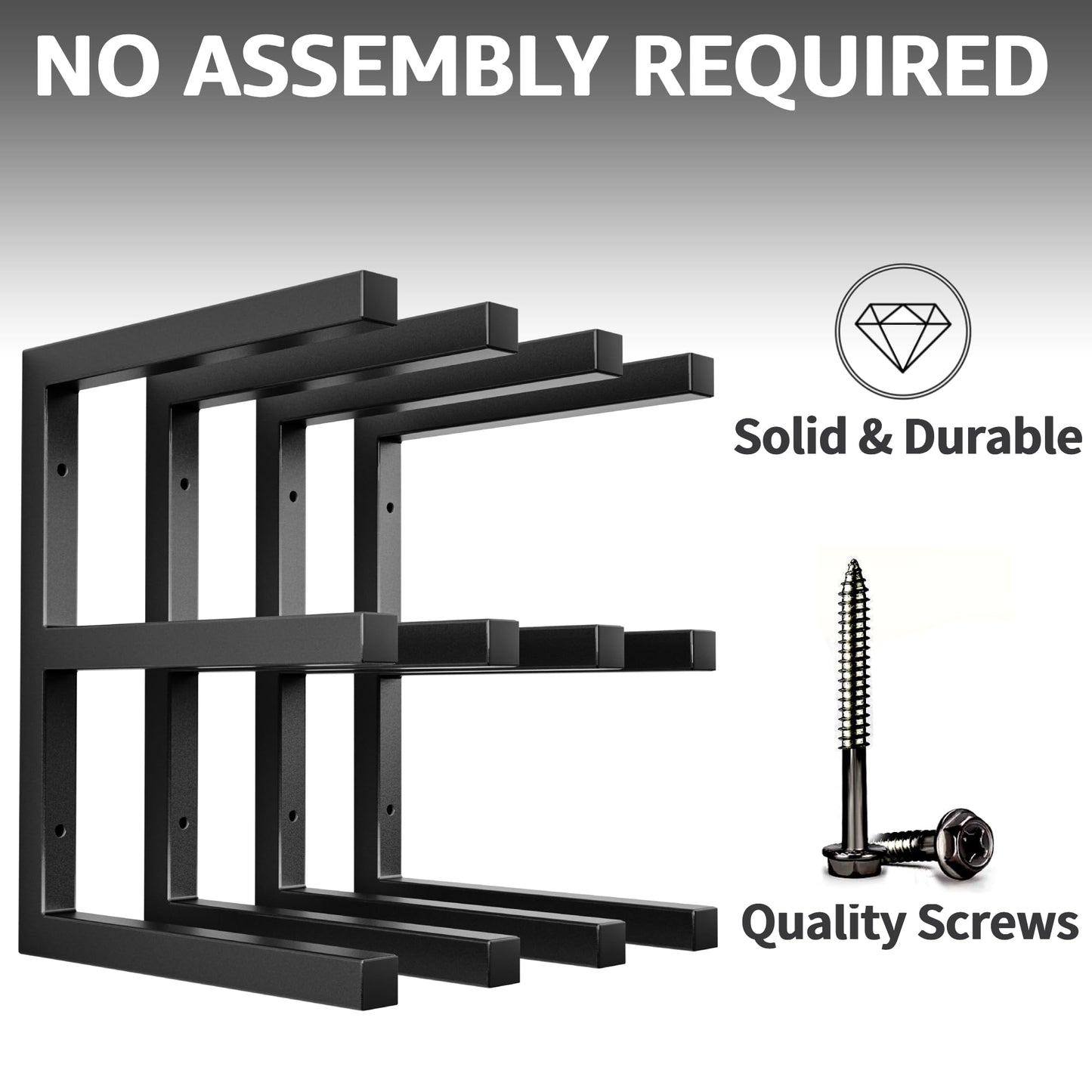 YYR Wood Organizer and Lumber Storage Rack Wall Mount, Heavy Duty Metal Shelf with 6-Level Holds Up 1200 LBS, Indoor & Outdoor Use - Orange