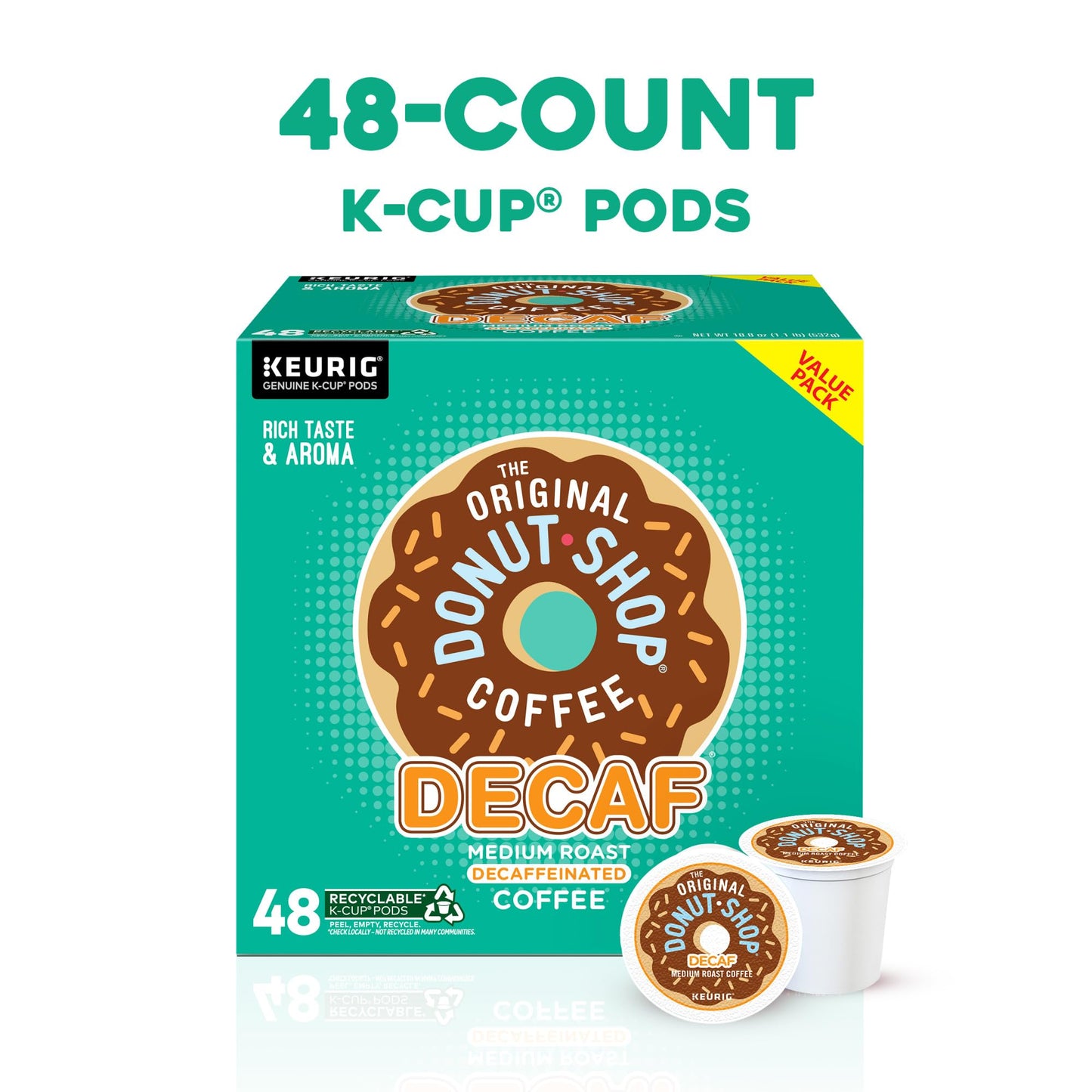 The Original Donut Shop Regular Keurig Single-Serve K-Cup Pods, Medium Roast Coffee, 96 Count