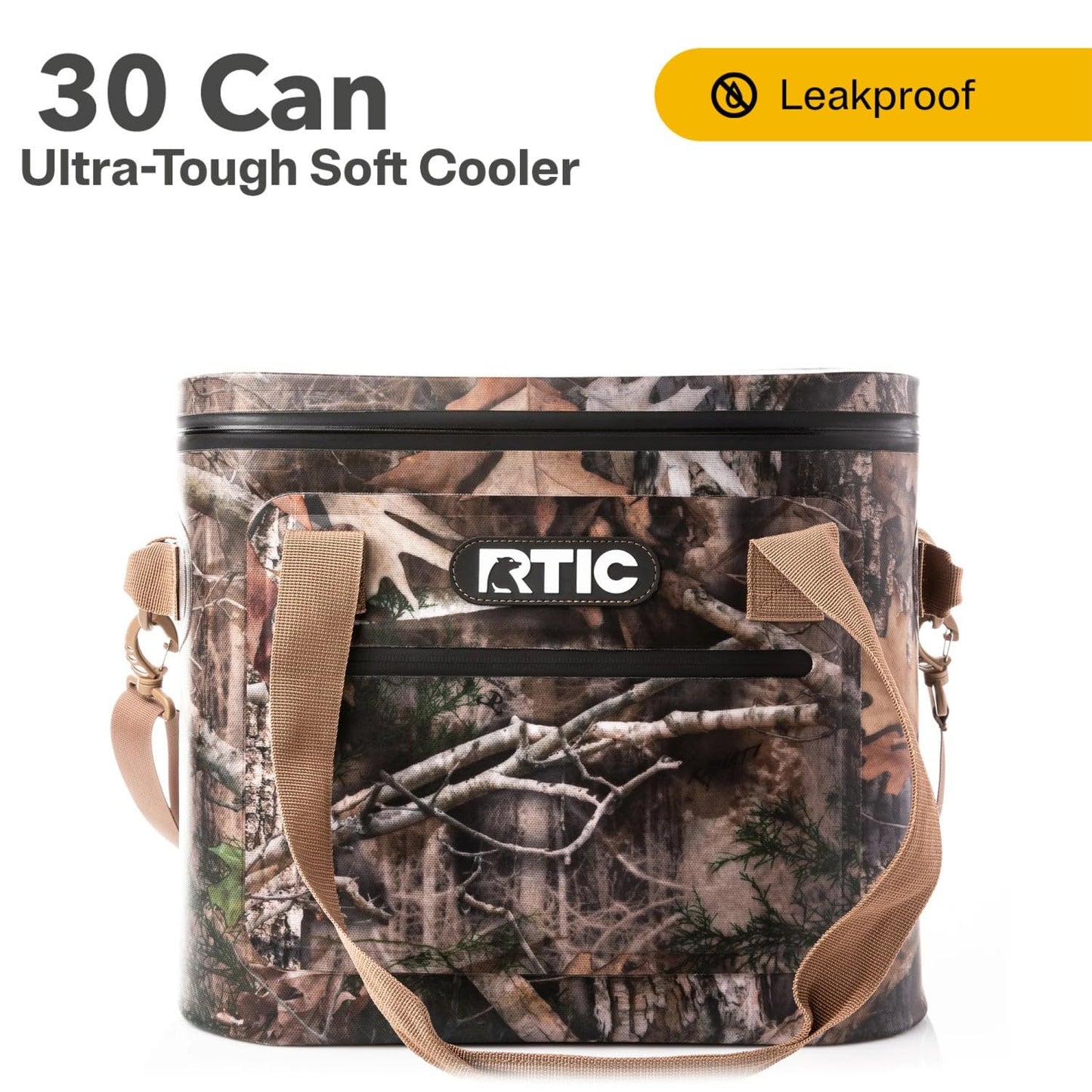 RTIC Ultra-Tough Soft Cooler 30 Can, Insulated Bag Portable Ice Chest Box for Lunch, Beach, Drink, Beverage, Travel, Camping, Picnic, Car, Trips, Floating Cooler Leak-Proof with Zipper