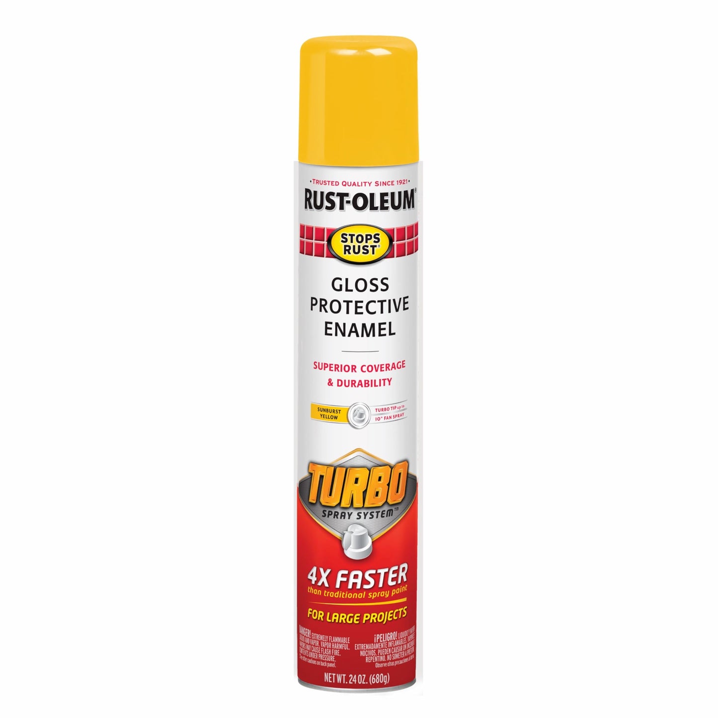 Rust-Oleum 376298 Stops Rust Turbo Spray System Spray Paint, 24 oz, Flat Black