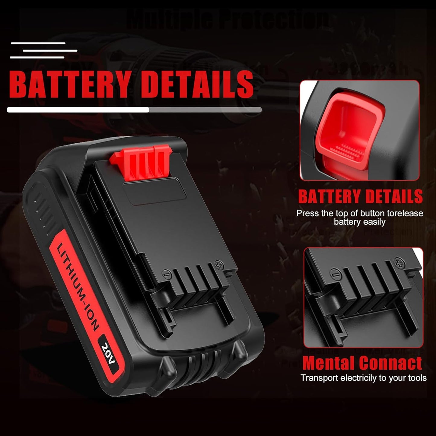 Upgraded 2Pack 20v Max 4000mAh Replacement for Black and Decker 20V Battery Lithium MAX Compatible with Black Decker 20 Volt Battery LBXR20 LB20 LBX20 LBX4020 LBXR2040 LST220 Cordless Power Tools