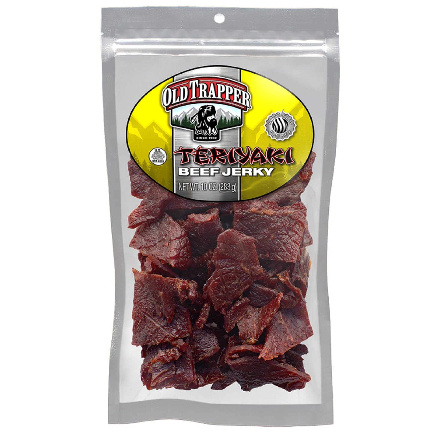Old Trapper Beef Jerky, Old-Fashioned 10-Ounce Bag, Tender Meat Snacks for Lunches or Between Meals, 11 Grams of Protein, Zero Grams of Fat, and 70 Calories per Ounce (Pack of One)
