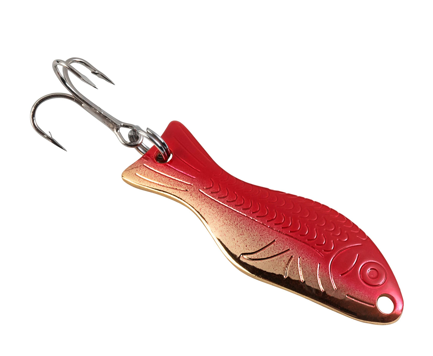 AL's Goldfish Lure Company, Rust Free Goldfish Freshwater Fishing Spoon, Treble Hook, Trout, Salmon, Bass, Walleye, Crappie, Panfish, and Pike. Sizes 3/16 oz., 1/4 oz. or 1/2 oz