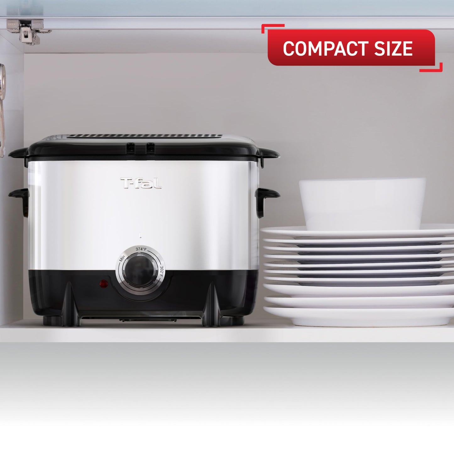 T-fal 3.5L Stainless Steel Deep Fryer with Basket, 1700W, Oil Filtration, Temp Control, Digital Timer, Dishwasher Safe Parts