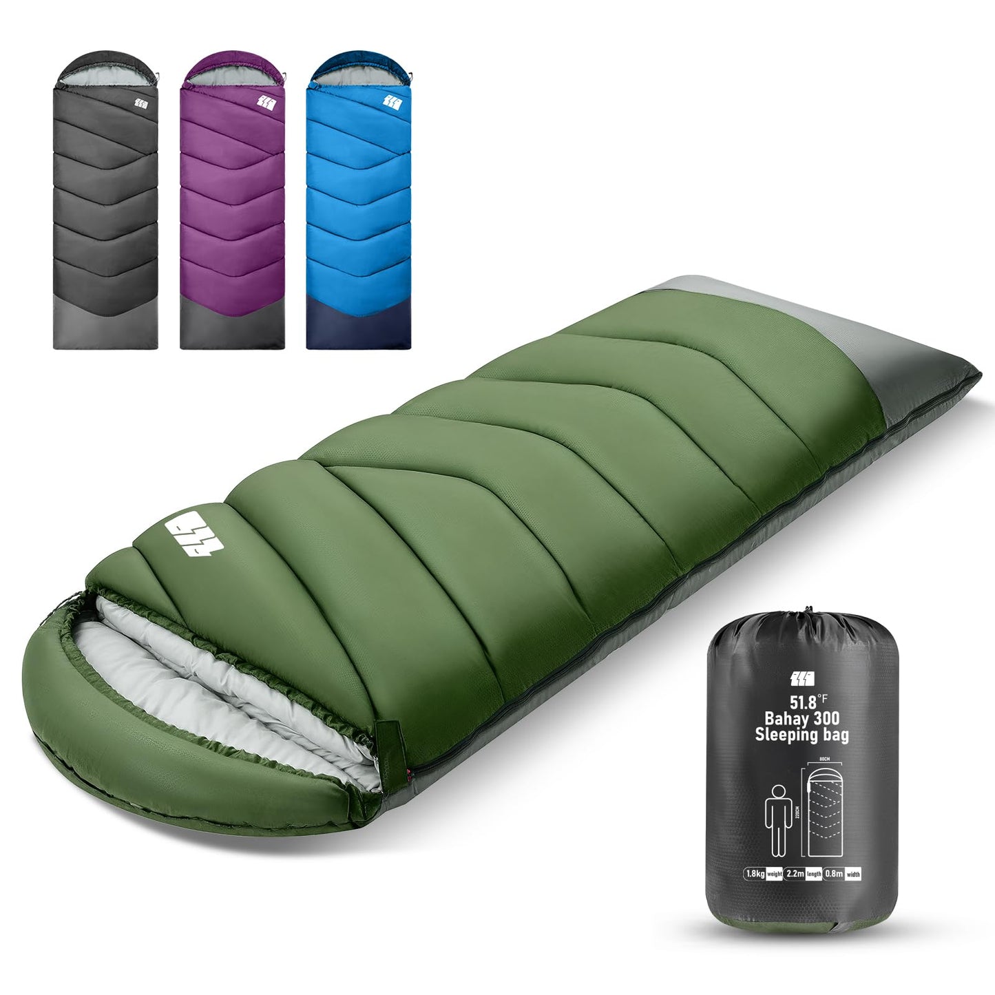 Sleeping Bags for Adults Cold Weather,Portable, Waterproof,Lightweight Sleeping Bag for Tall Girls Boys with Compression Sack for Warm Camping, Hiking, Outdoor & Indoor