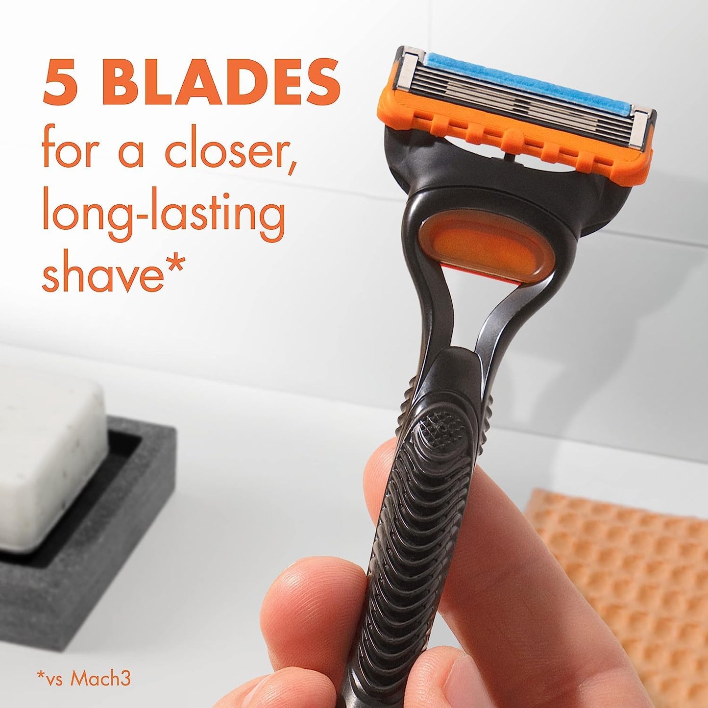 Gillette Fusion5 Power Razor Blades for Men, 5-Blade Razor Refills, 8 Count