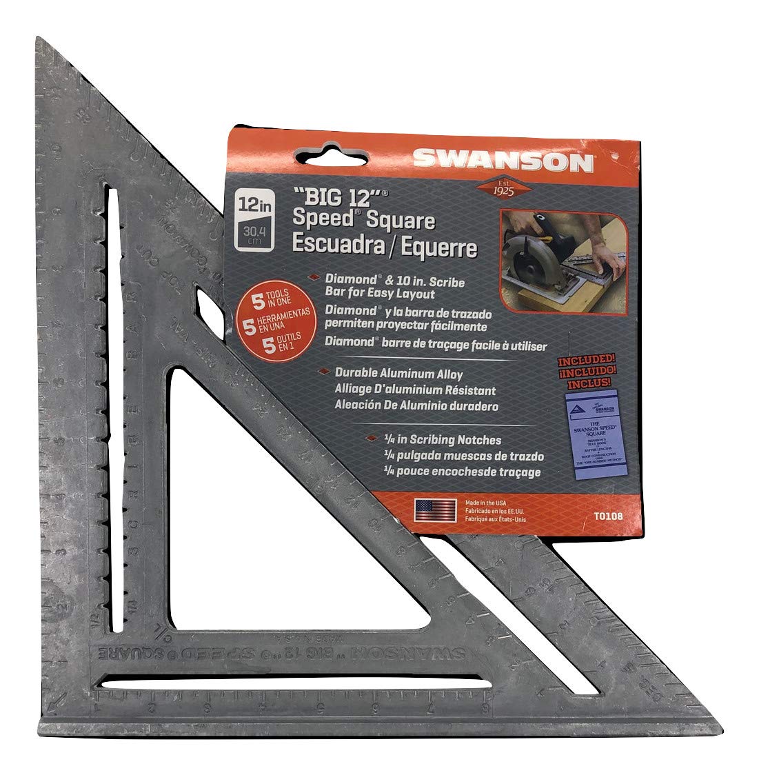 SWANSON Tool Co S0101 7 Inch Speed Square, Blue