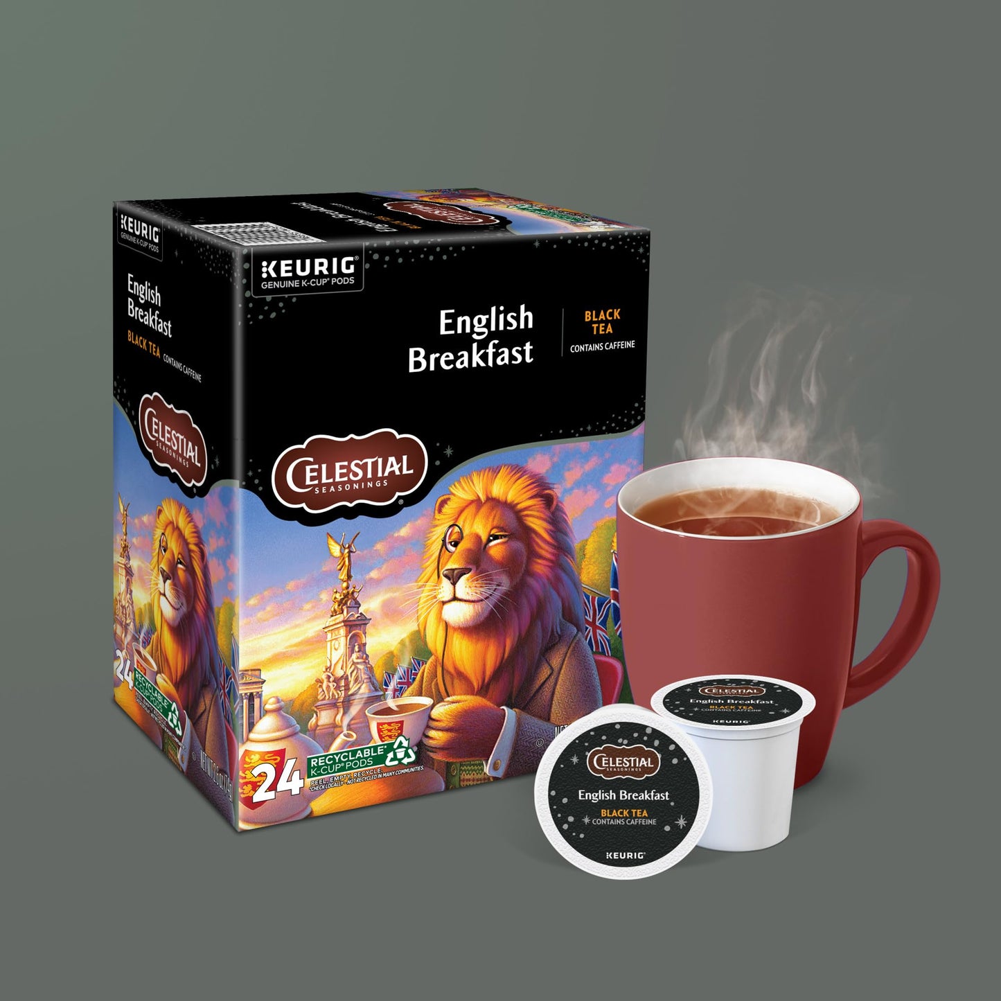 Celestial Seasonings English Breakfast Black Tea, Single-Serve Keurig K-Cup Pods, 96 Count