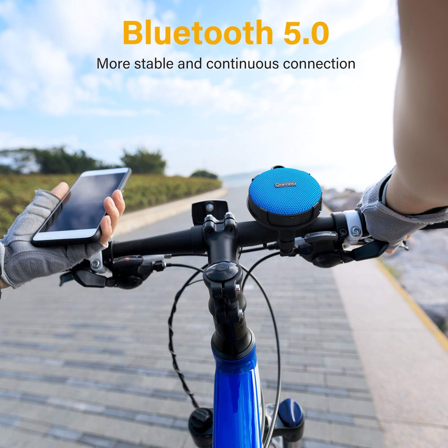 Onforu Portable Bluetooth Speaker for Bike, IP65 Waterproof Mini Outdoor Shower Travel Speakers, Bike Accessories Wireless Bicycle Speaker with Loud Sound for Riding, Ideal Gift