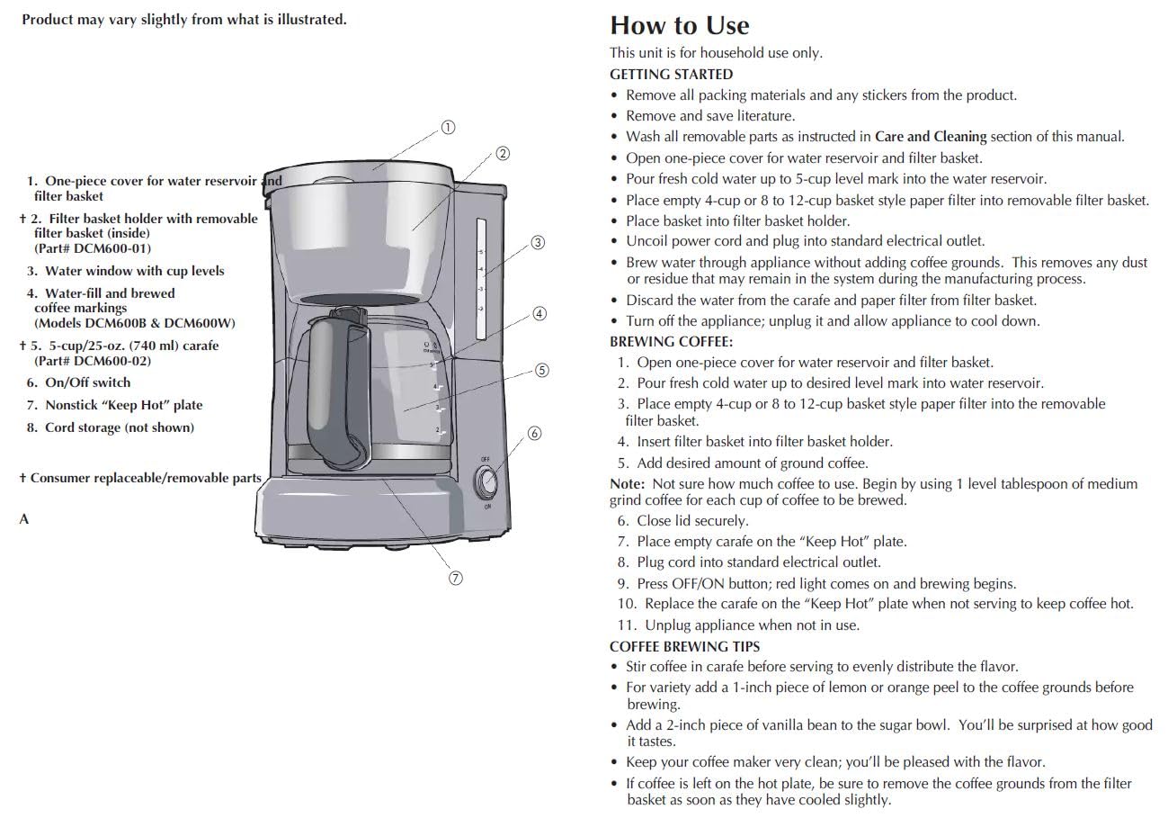 BLACK+DECKER 12-Cup Coffee Maker with Easy On/Off Switch, Easy Pour, Non-Drip Carafe with Removable Filter Basket, Vortex Technology, Black