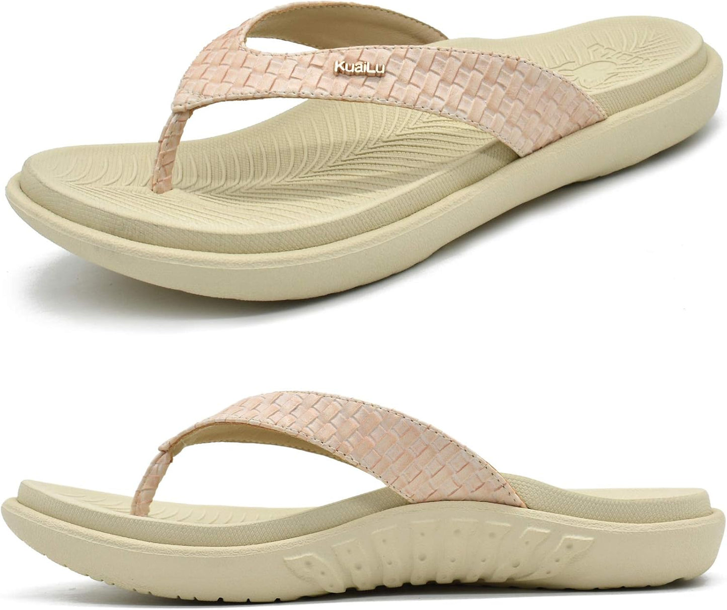 KuaiLu Womens Flip Flops Ladies Yoga Mat Comfortable Walking Thong Sandals With Plantar Fasciitis Arch Support Slip On Indoor Outdoor For Summer