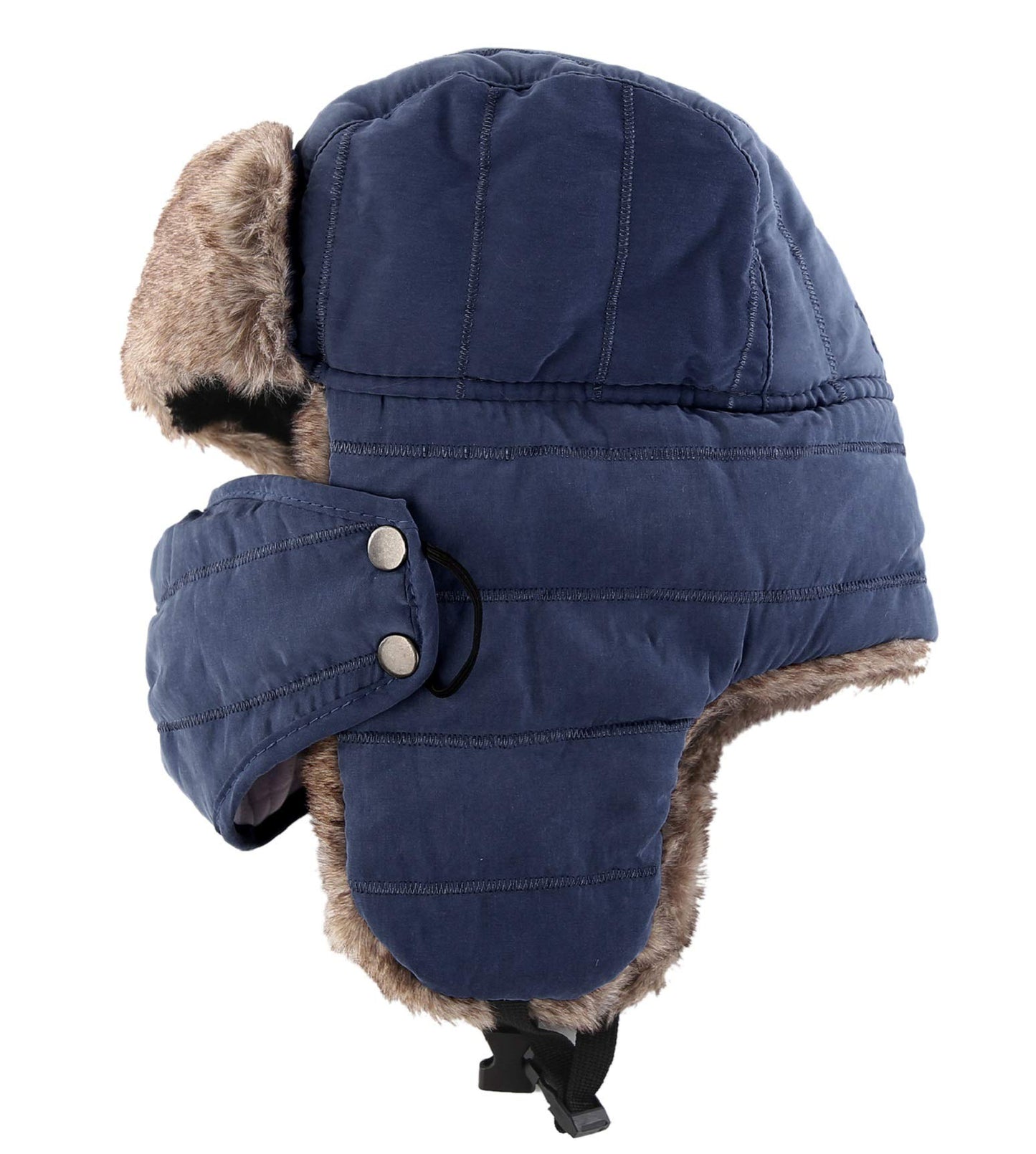 Connectyle Men's Trooper Trapper Hat Warm Winter Hats with Removable Face Mask Earflaps Faux Fur Hunting Outdoor Hat