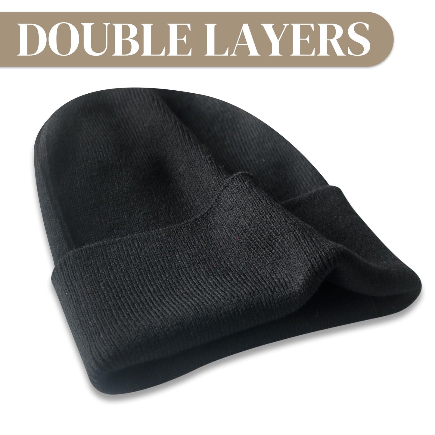 PFFY Beanie for Men Women Unisex Knit Cuffed Plain Winter Beanies Hats Skull Cap