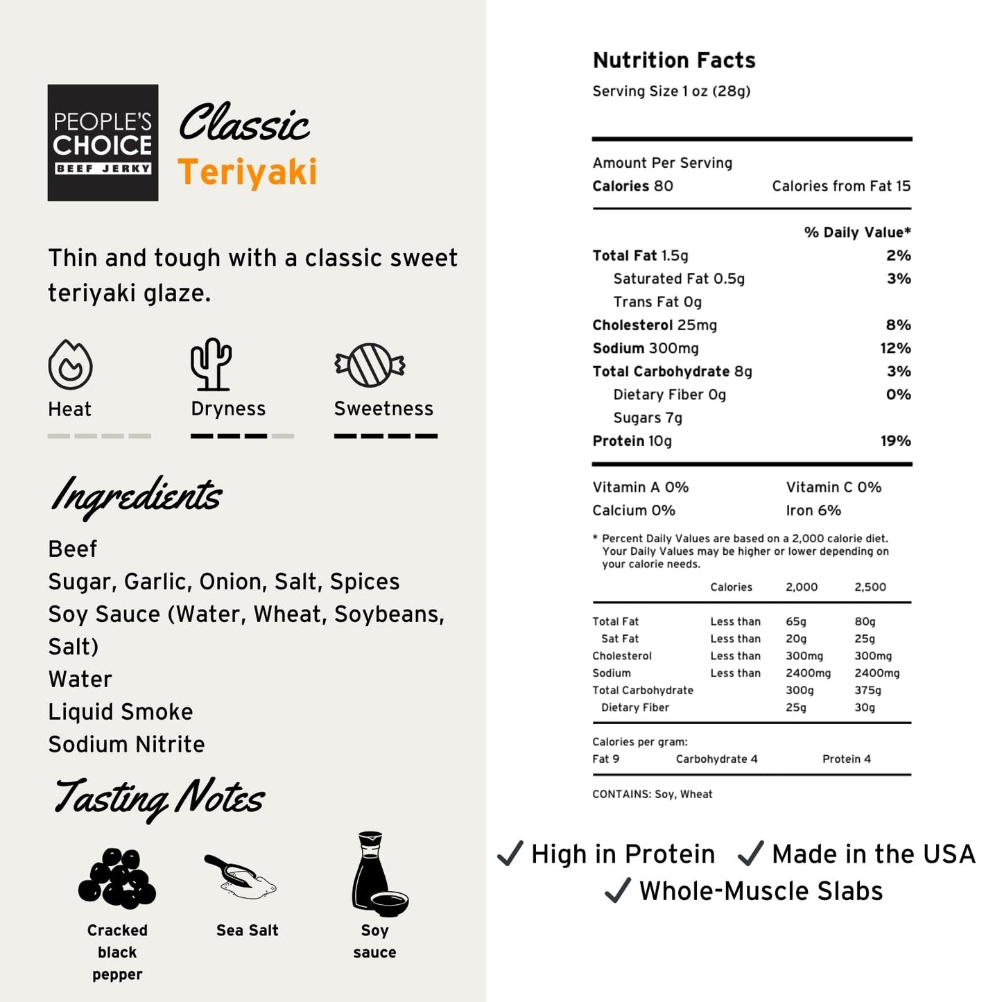 People's Choice Beef Jerky - Classic - Hot & Spicy - Big Slab - Whole Muscle Premium Cuts - Bulk Jerky Package - Thin Sheets - Low Sodium Low Salt High Protein Meat Snack - 15 Count, 1 Bag