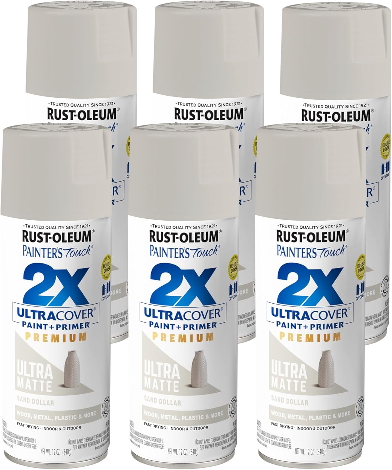 Rust-Oleum 331182 Painter's Touch 2X Ultra Cover Spray Paint, 12 oz, Ultra Matte Black