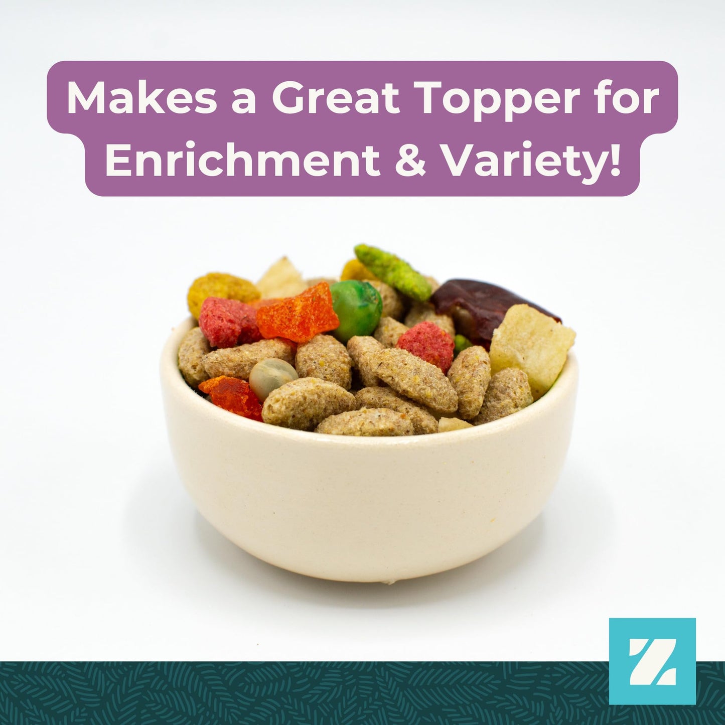 ZuPreem Sensible Seed Bird Food, Cockatiel, Lovebird, Quaker, Small Conure, Seed and Pellet Blend for Medium Birds, Food Mixer Topper, Enriching Variety, Made in the USA, (M, 2 lbs)