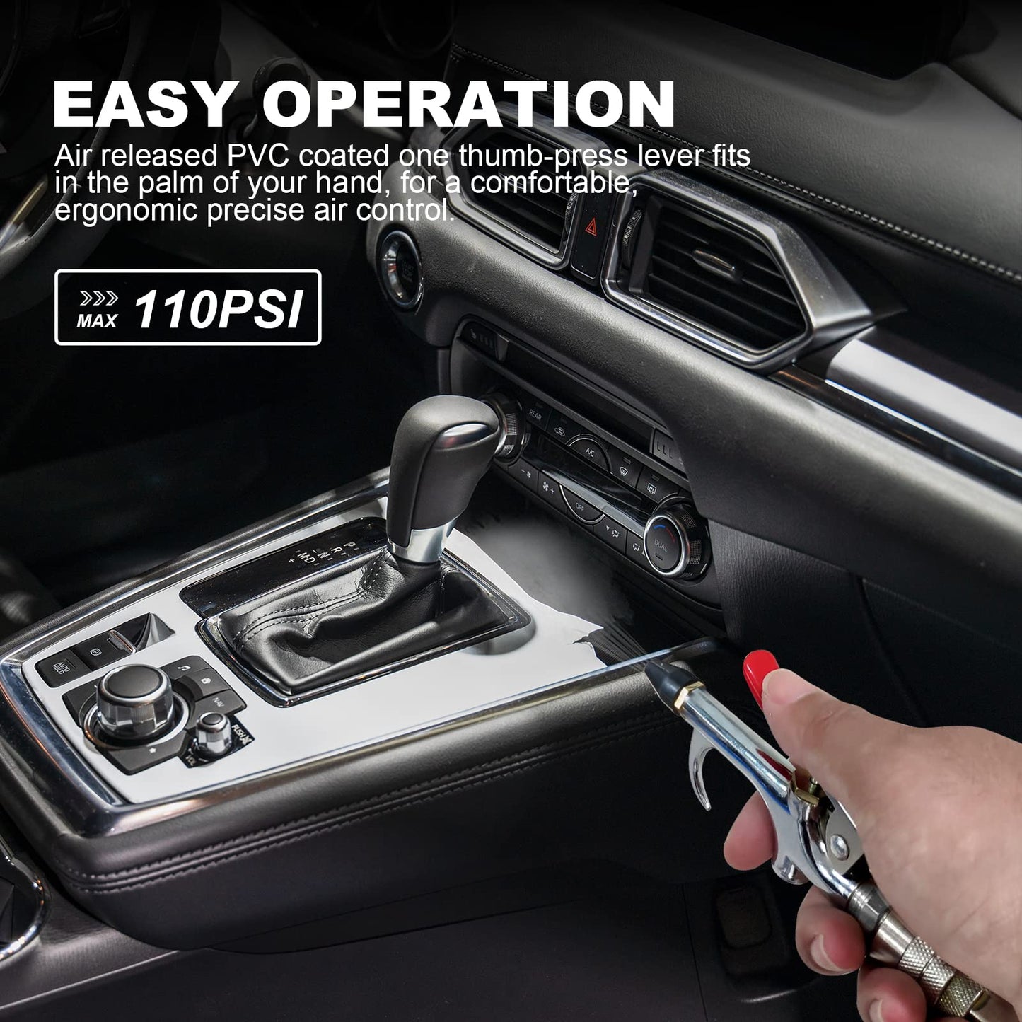 13 Pcs 2-Way Connection Air Nozzle Blow Gun Set, Air Nozzle Kit with 1/4 in Standard Quick Fitting and 8 Air Nozzles, Air Compressor Accessories for Air Inflation and Dedusting