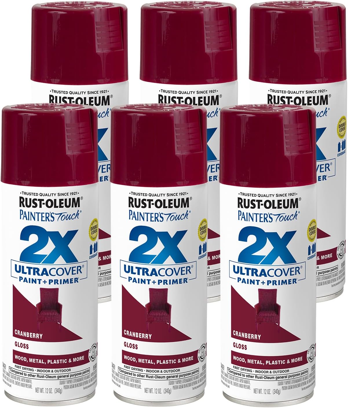 Rust-Oleum 331182 Painter's Touch 2X Ultra Cover Spray Paint, 12 oz, Ultra Matte Black