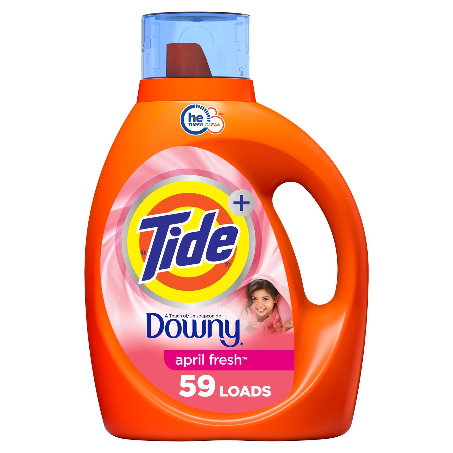 Tide plus Downy Liquid Laundry Detergent Soap, April Fresh Scent, HE Compatible, 94 Loads, 132 fl oz (Packaging May Vary)