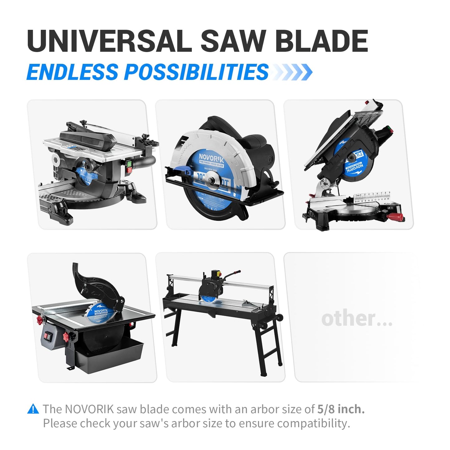 Circular Saw Blade 7-1/4" 24T&40T&60T, Saw Blade with Arbor 5/8", ATB Circular Saw Blade, Professional for Wood Cutting, 3-Pack