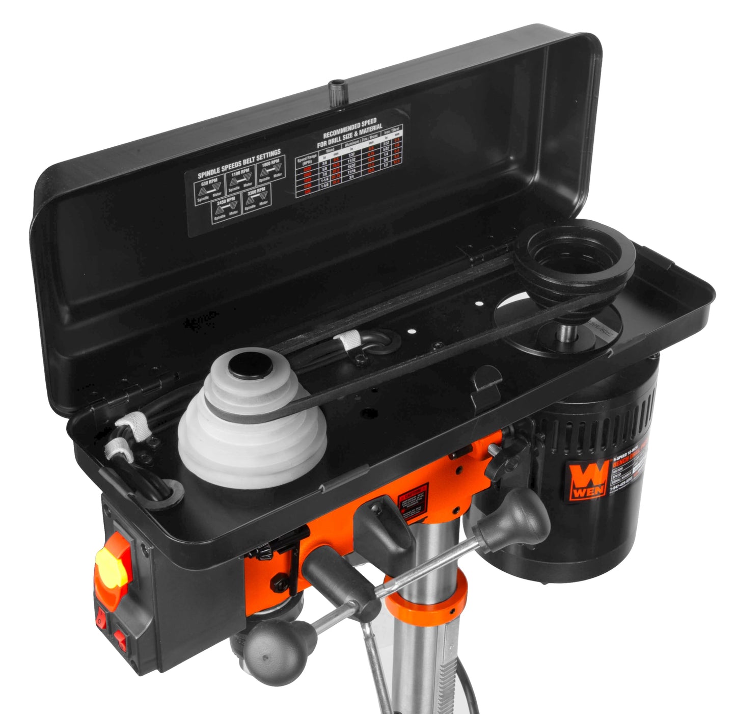 WEN 4208T 2.3-Amp 8-Inch 5-Speed Cast Iron Benchtop Drill Press,Black/Orange