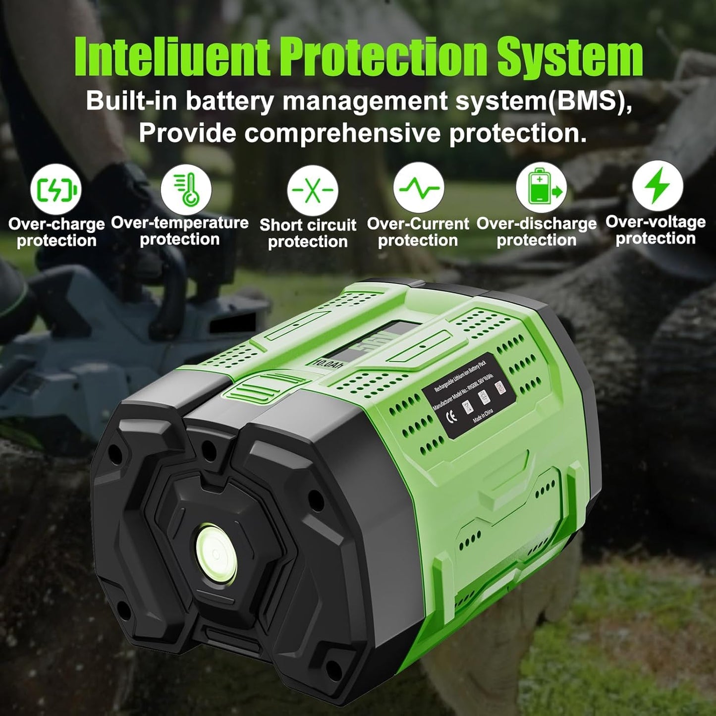 56V 10.0Ah Battery Replacement for EGO 56V Battery 10.0Ah BA1400 BA2800 BA4200 BA5600T Compatible with EGO Power Tools