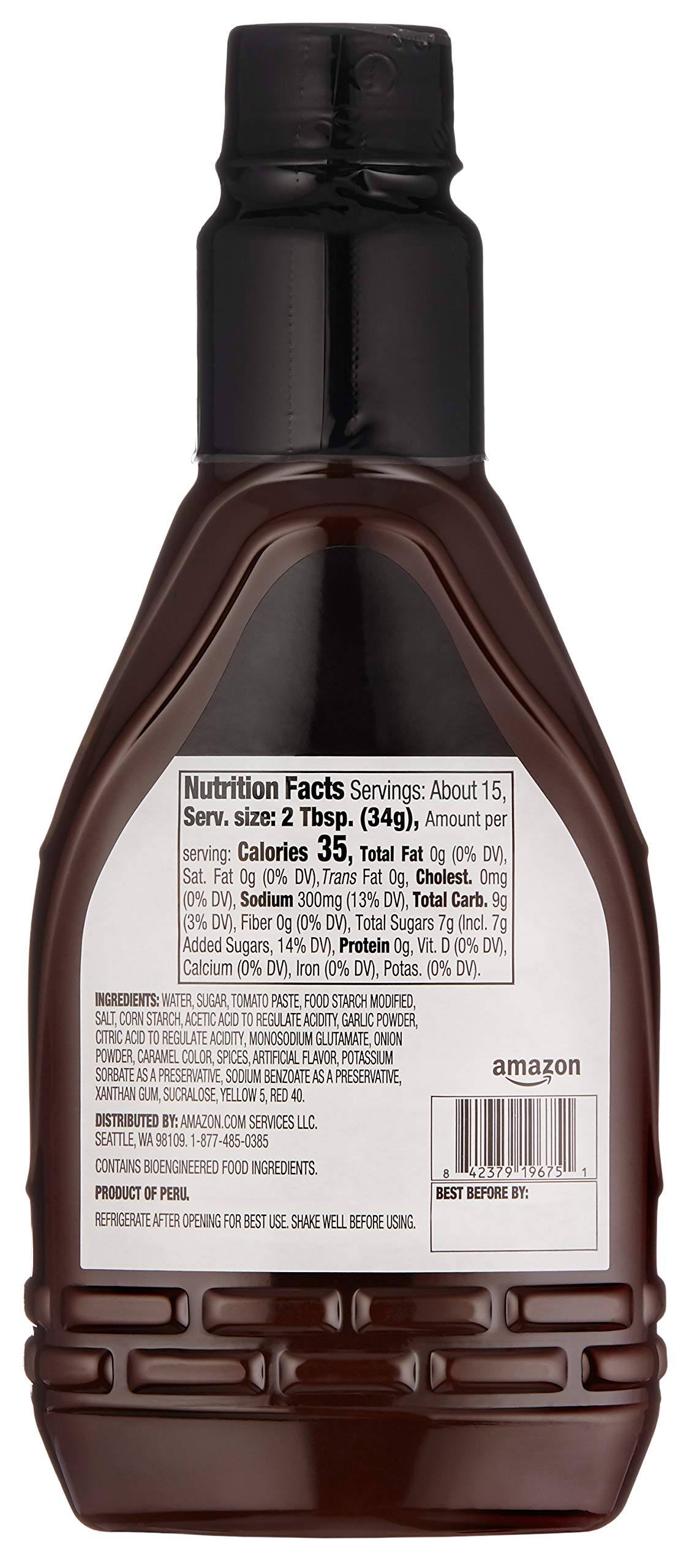 Amazon Brand - Happy Belly Hickory Smoked BBQ Sauce, 1.12 pound (Pack of 1)